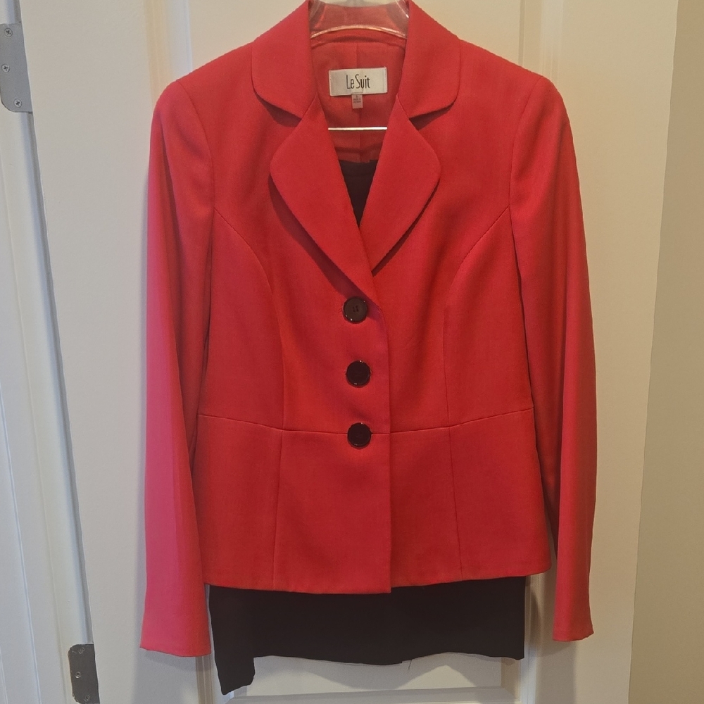 Le Suit Hot Pink Blazer Tailored Professional Jacket